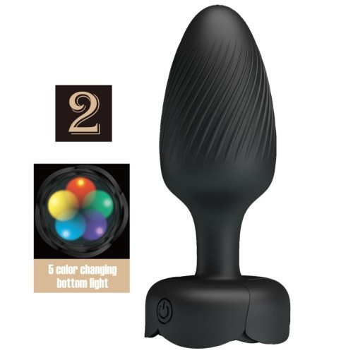 PRETTY LOVE - PLUG ANAL VARIAN AVEC LUMIÃRE LED NOIR 10,8 CM
